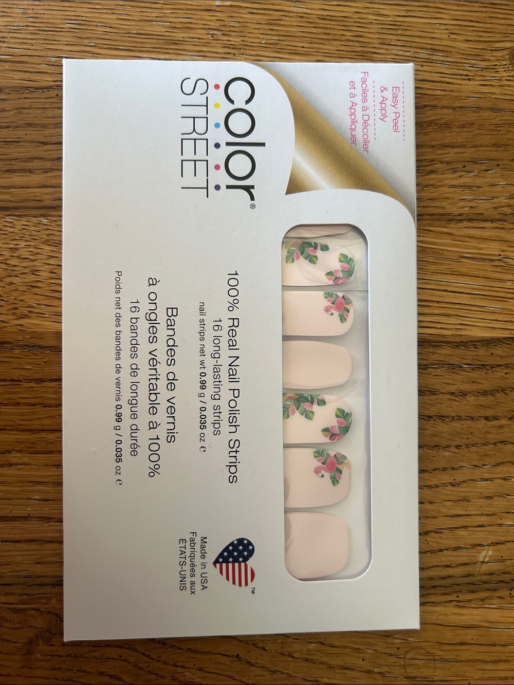 Color Street Pink Nail Strips with Flamingos
